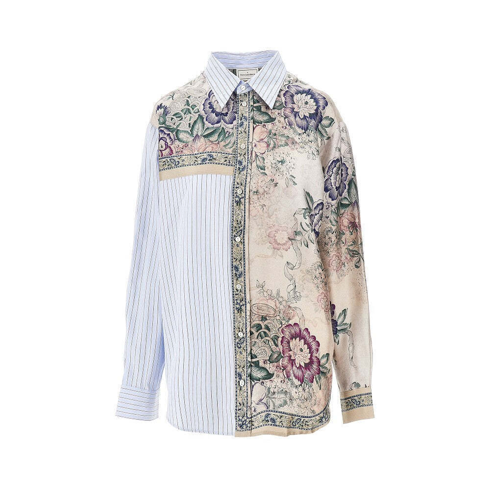 Pierre Louis Mascia Cotton And Silk Patchwork Shirt
